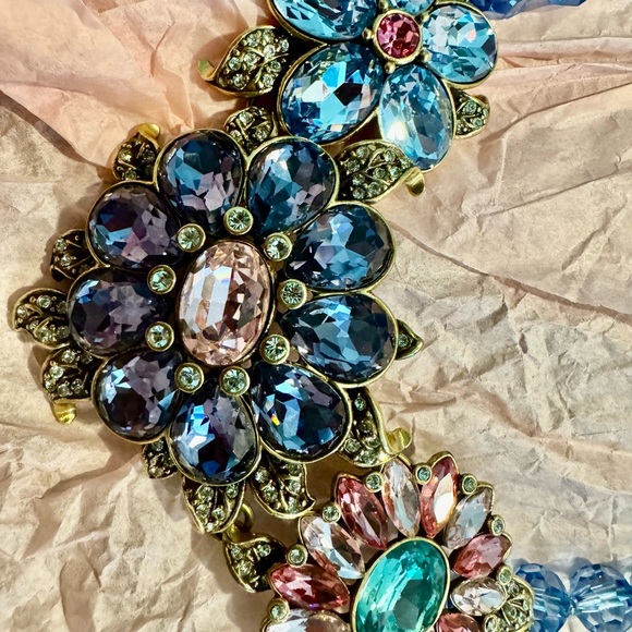 Heidi Daus Blue and Gold Floral Necklace - Picture 3 of 6